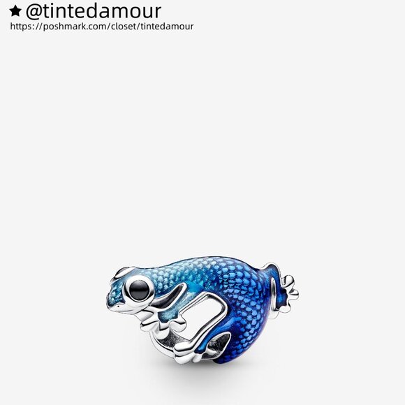 Pandora Colour-changing Jellyfish and Round Clasp Blue Braided Leather Bracelet - Picture 4 of 5